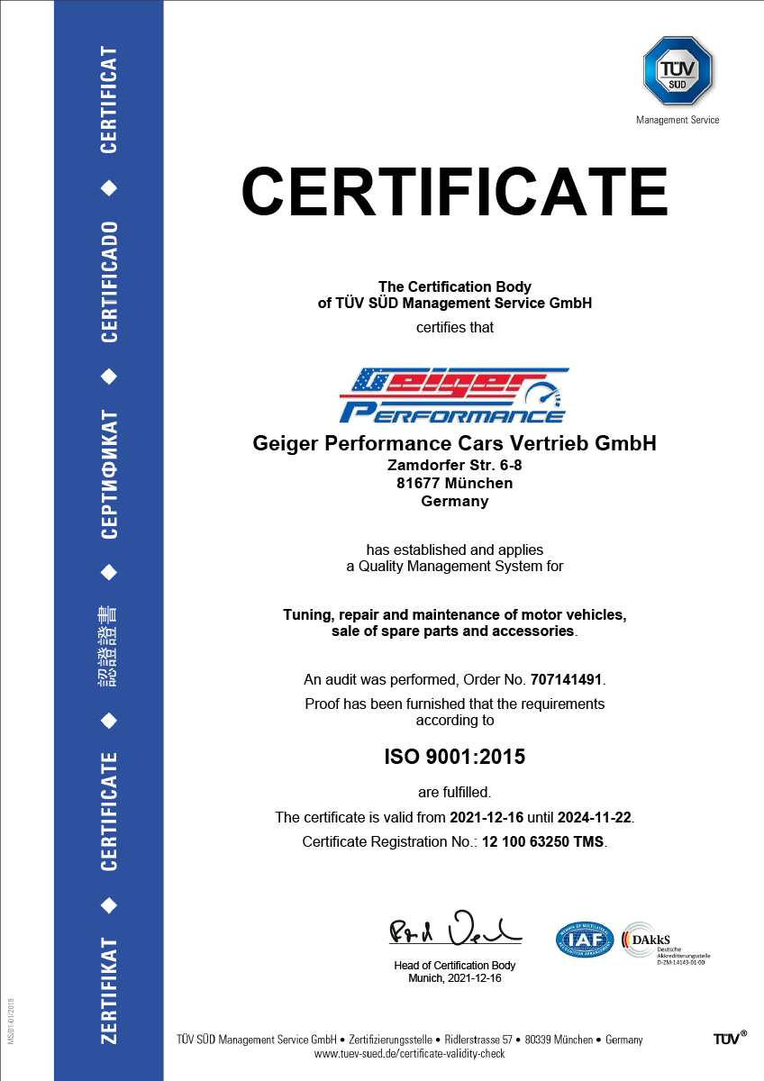 Zertifikat ISO-9001:2015 EN