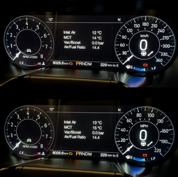 Speedometer conversion MPH to km/h Ford Mustang / Shelby GT500