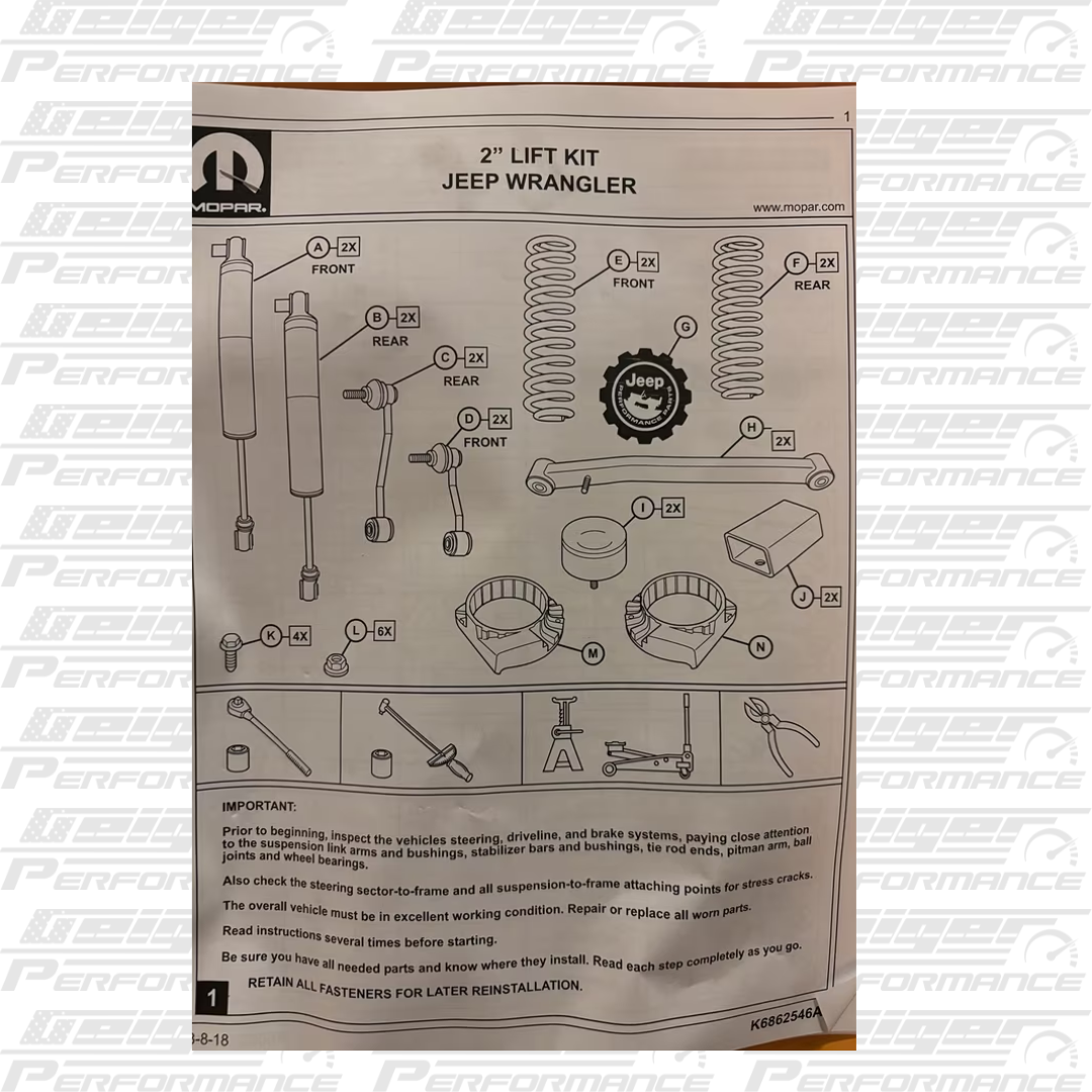 2“ Höherlegungskit Jeep Wrangler / Gladiator